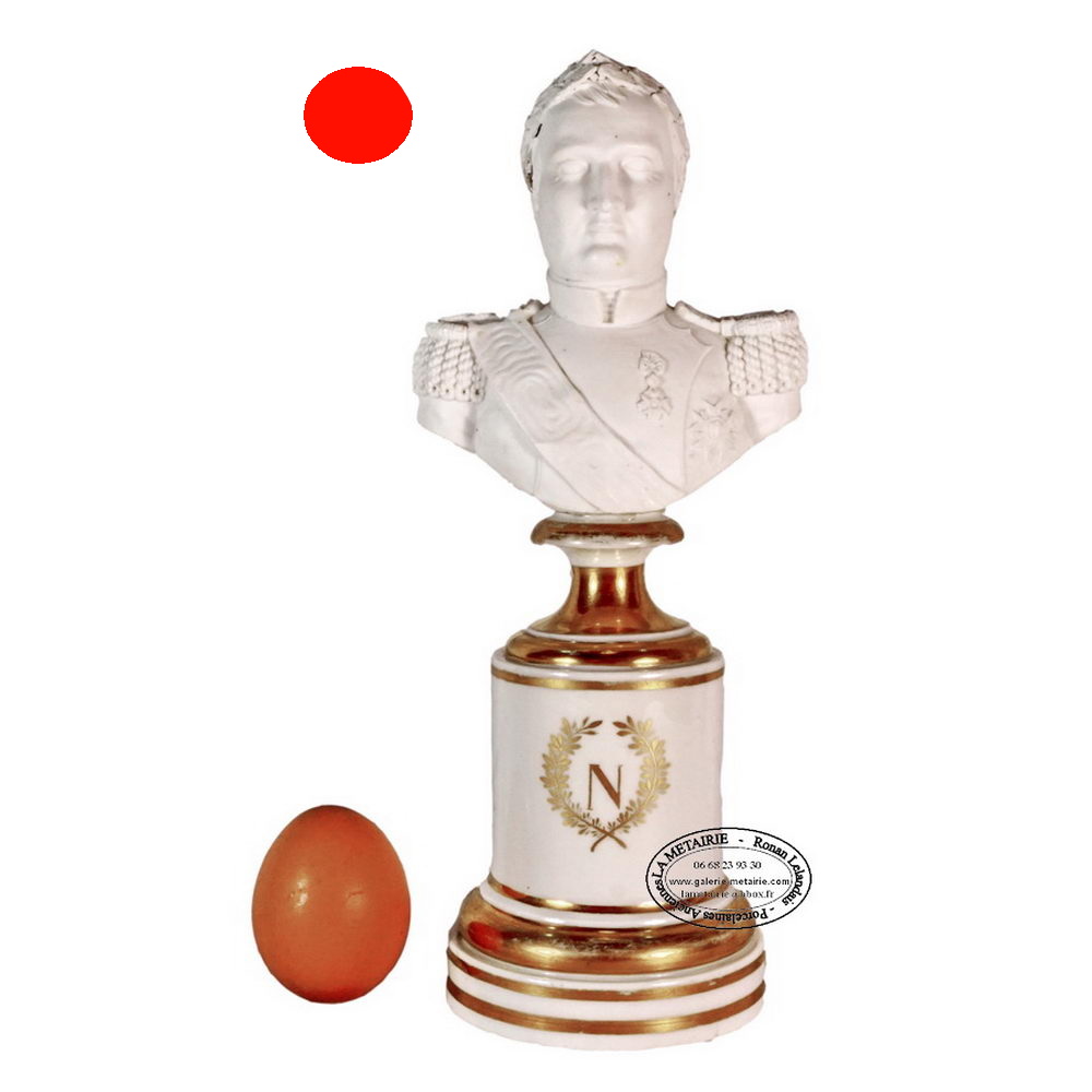 Buste Napoléon En Biscuit, Marbre Et Or – 19ème Siècle – Empire – Occasion