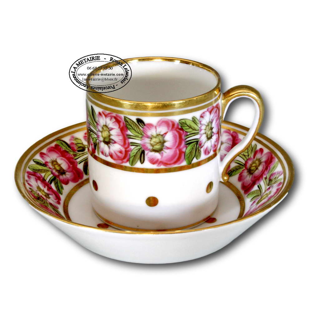 PARIS - Rue de POPINCOURT - Manufacture de NAST - TASSE et sa SOUCOUPE - Ep. EMPIRE