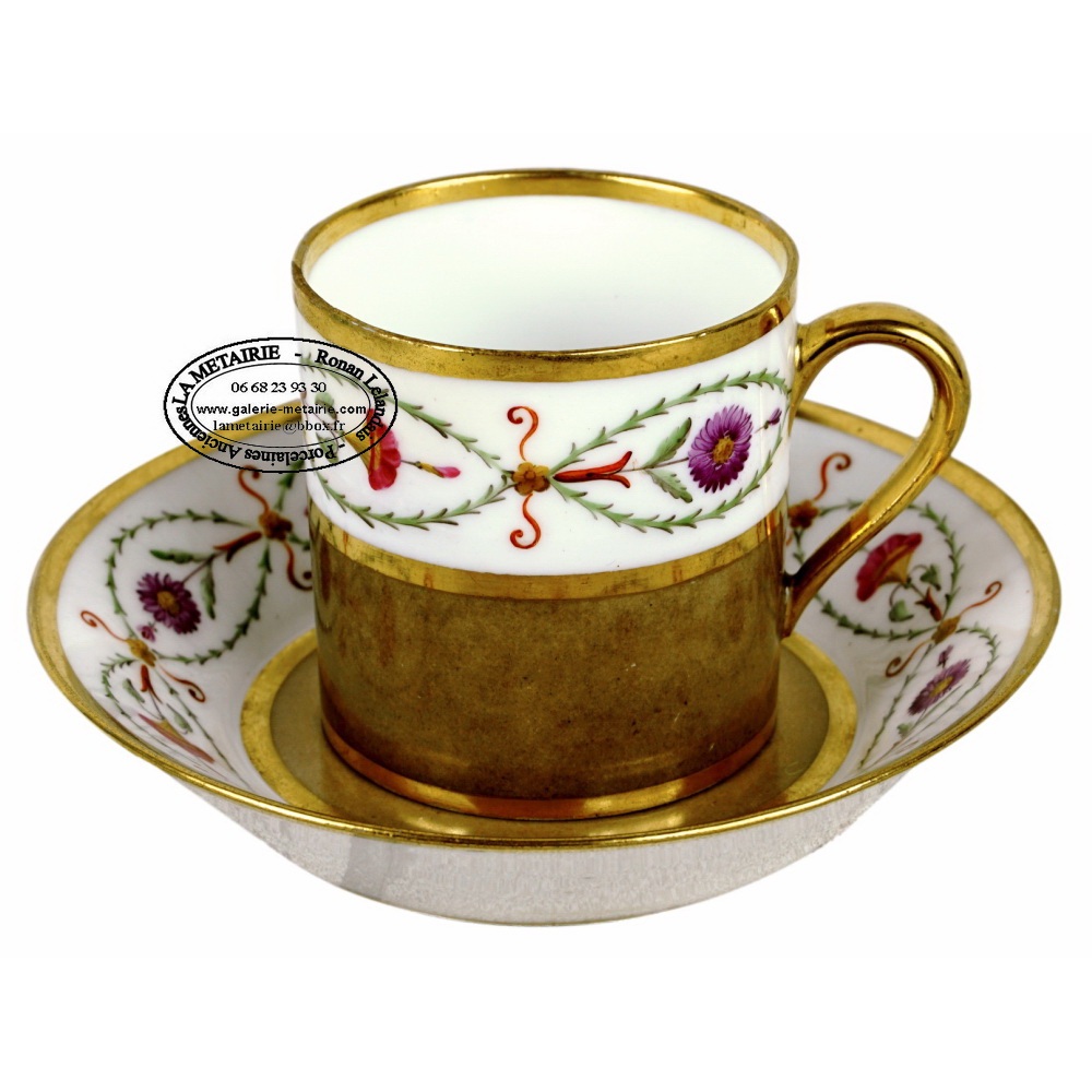 SÈVRES - Manufacture IMPERIALE - BELLE TASSE Litron et sa SOUCOUPE