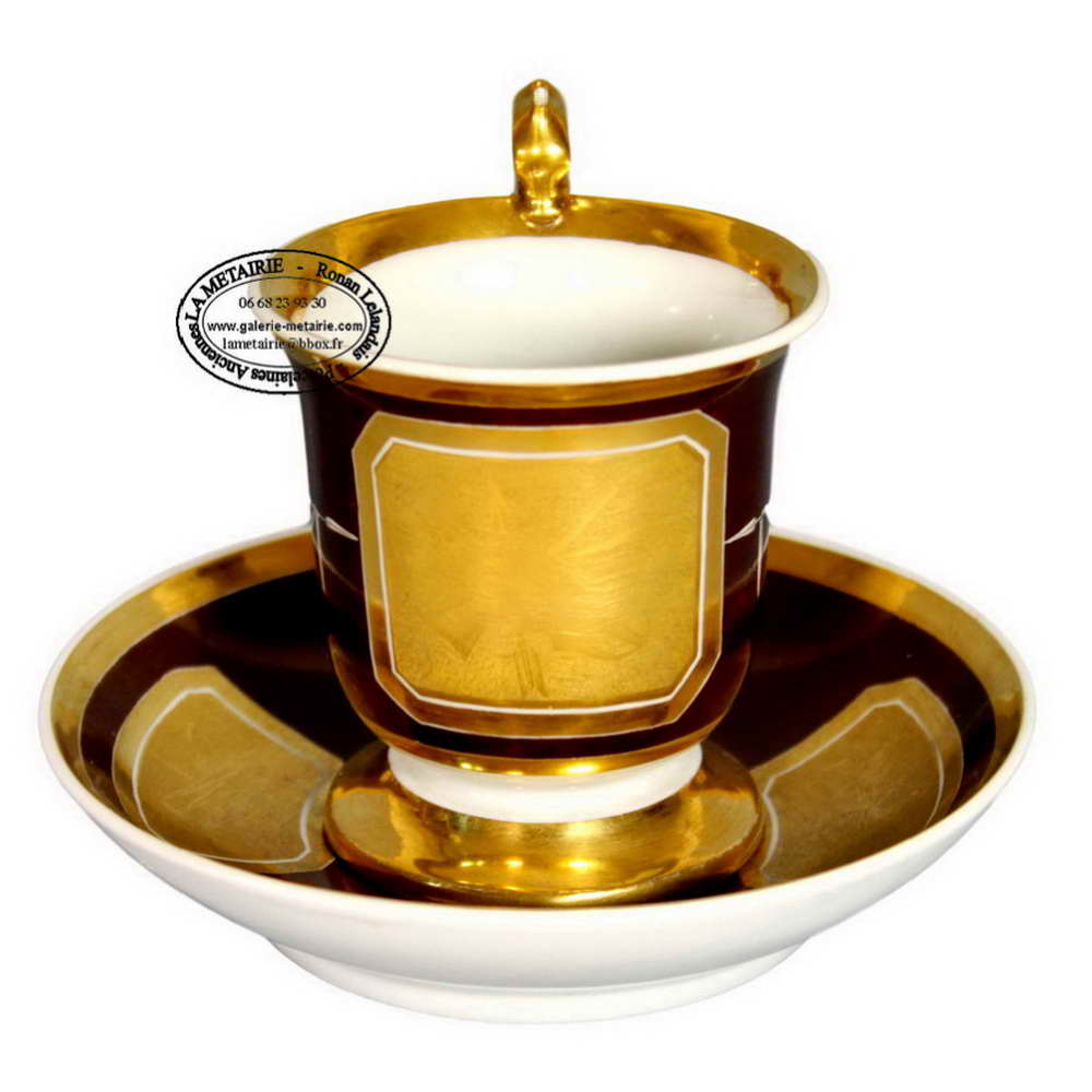 PARIS - Atelier de PARIS - TASSE et sa SOUCOUPE - Ep. EMPIRE