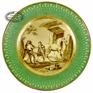 ASSIETTE en porcelaine de PARIS - Manufacture de HONORE et CIE