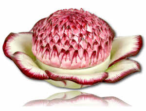 BOITE en forme d'ANEMONE ANCIENNE  en porcelaine de Didier GARDILLOU - Ep. CONTEMPORAINE