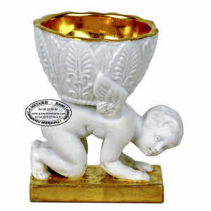 RARE COQUETIER en porcelaine de PARIS - Manufacture de DAGOTY - Ep. EMPIRE