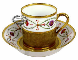 SÈVRES - Manufacture IMPERIALE - BELLE TASSE Litron et sa SOUCOUPE